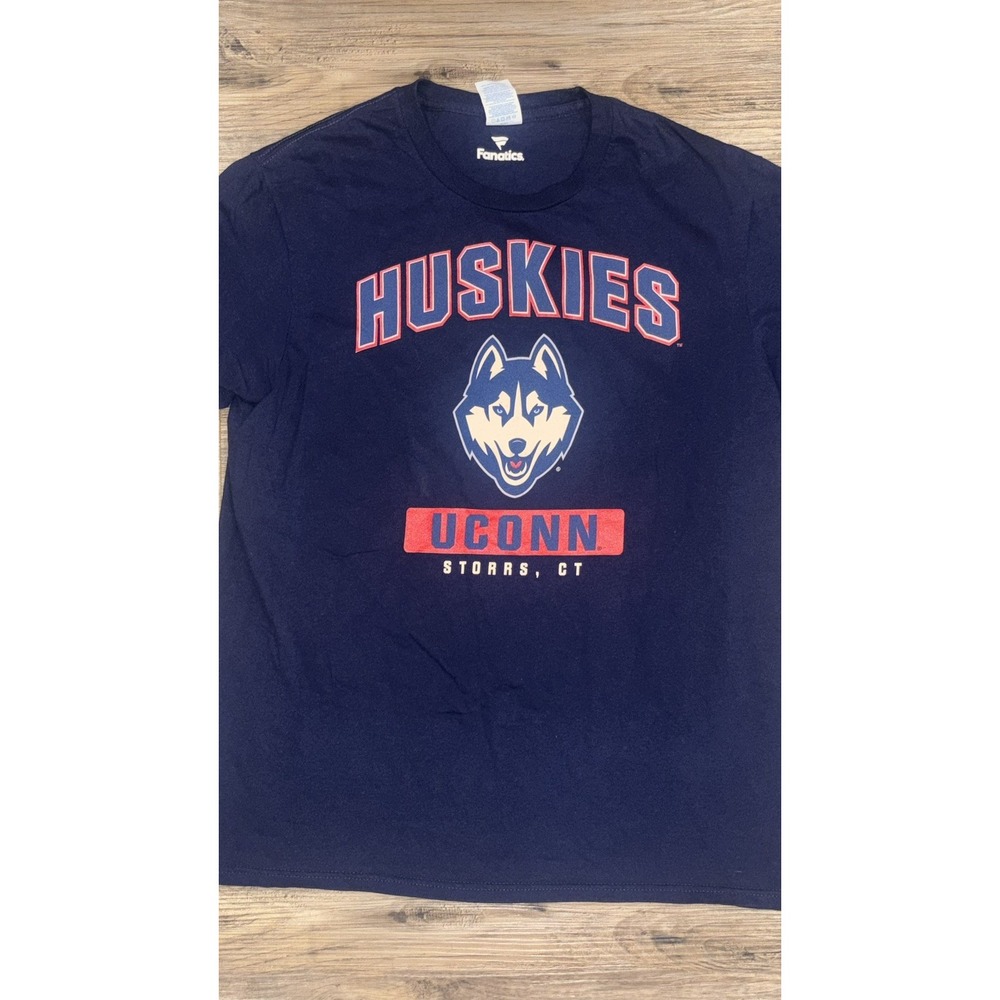 Fanatics UConn Huskies Shirt Unisex L Navy Blue Connecticut NCAA Basketball - Picture 3 of 6